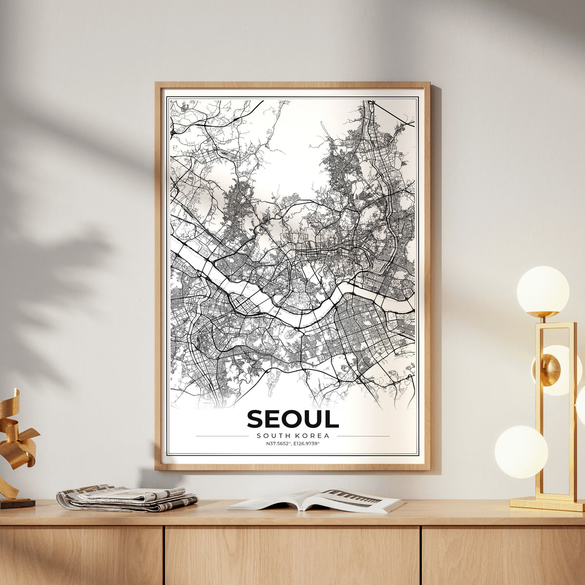 Seoul Modern Map Poster