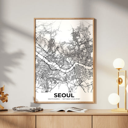 Seoul Elegant Map Poster
