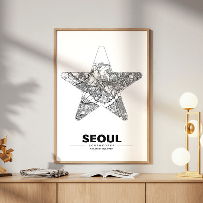 Seoul Star Map Poster