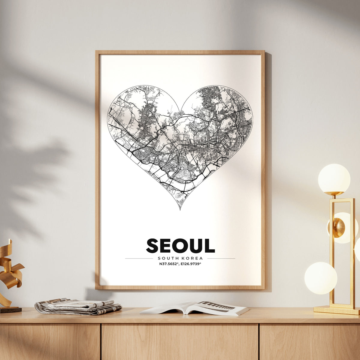 Seoul Heart Map Poster