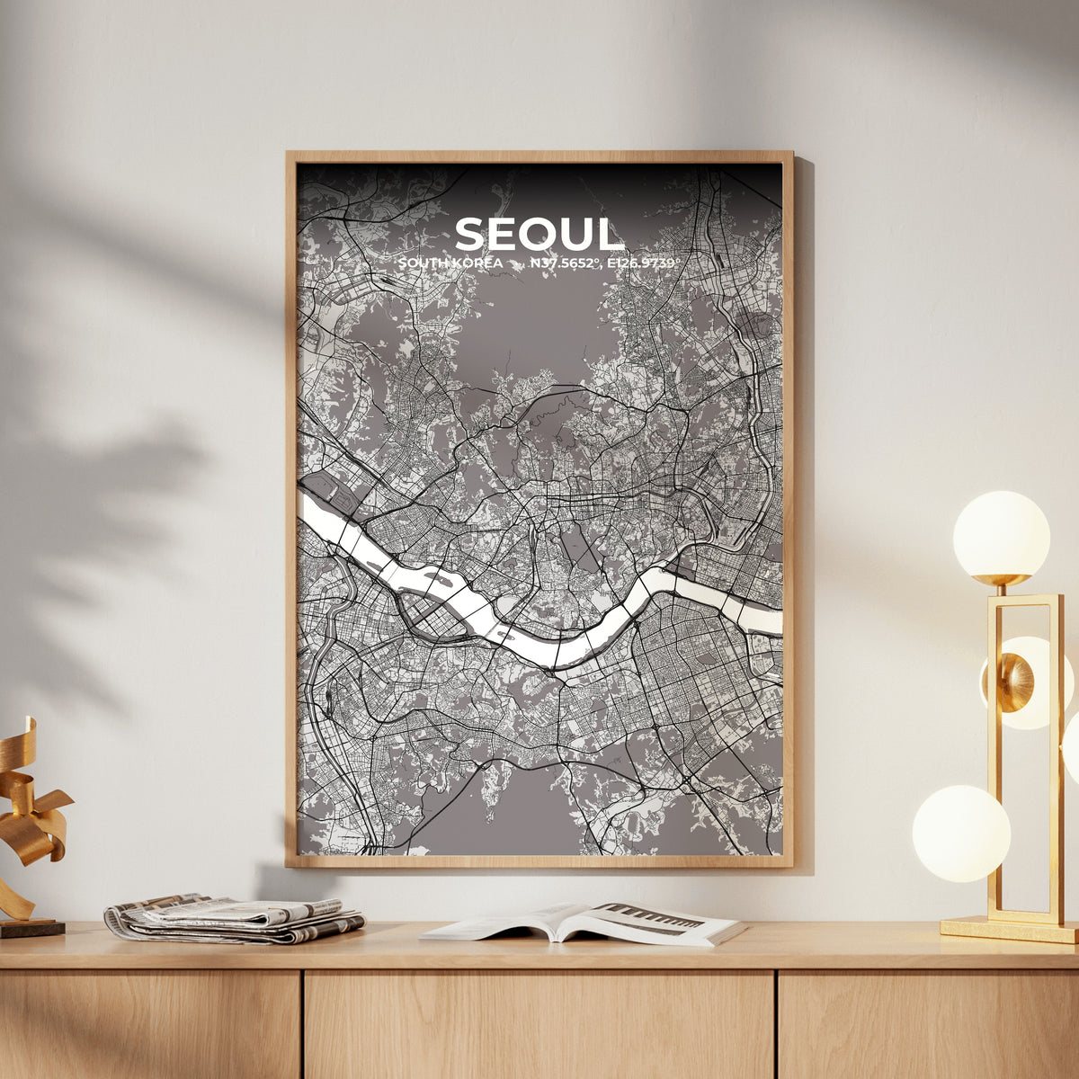 Seoul Ash Map Poster