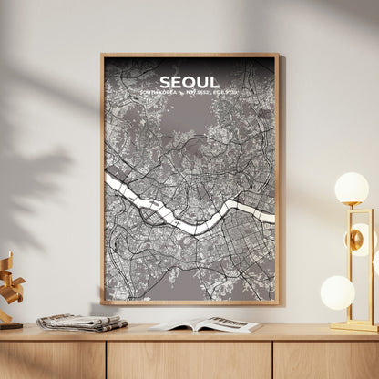 Seoul Ash Map Poster