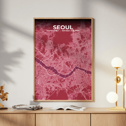 Seoul Scarlet Map Poster