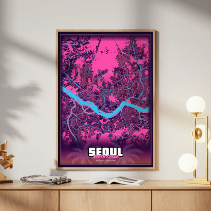 Seoul GTA Map Poster