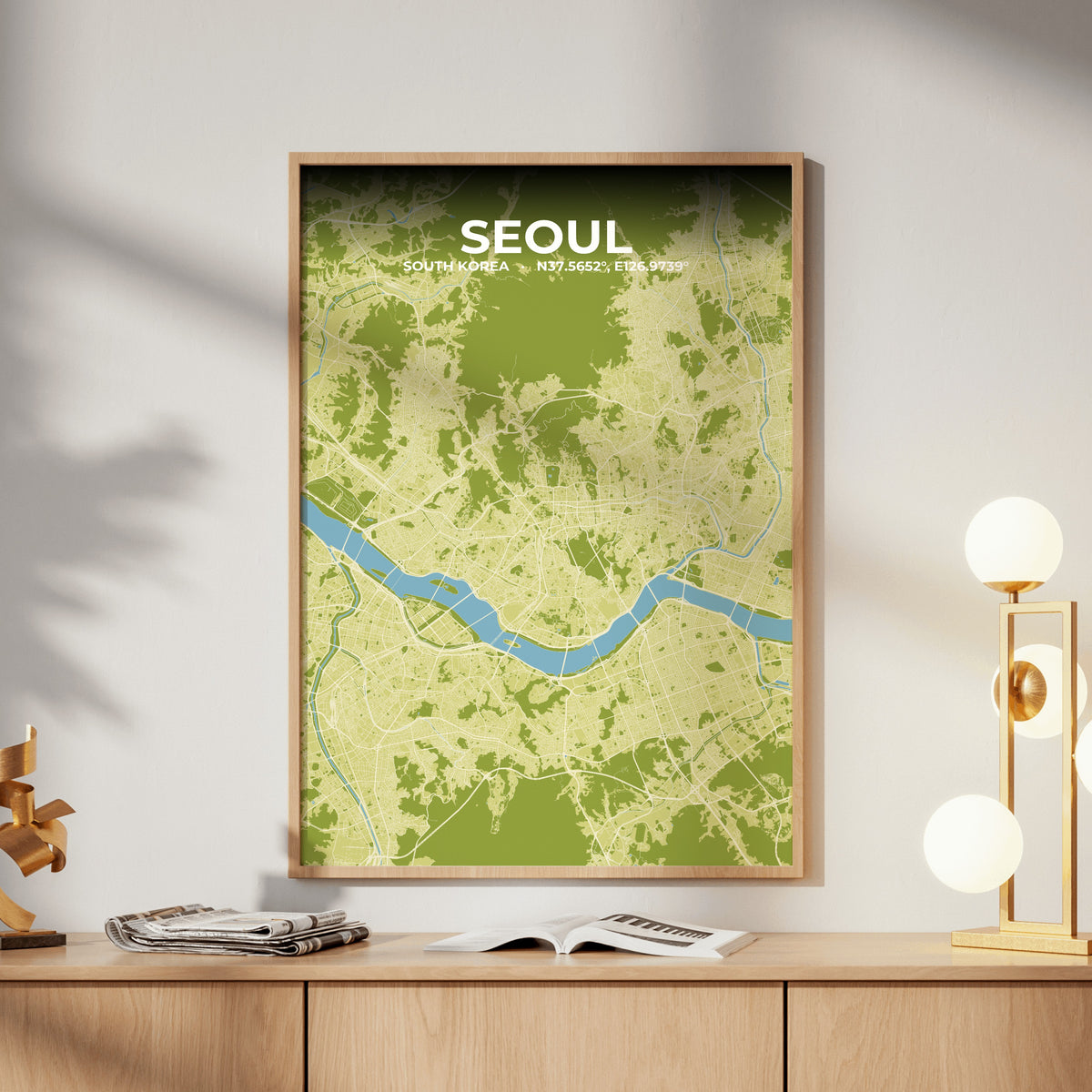 Seoul Fern Map Poster
