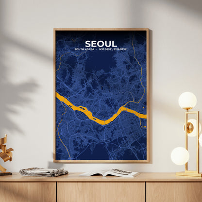Seoul Ink Map Poster