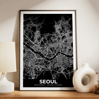 Seoul Elegant Map Poster