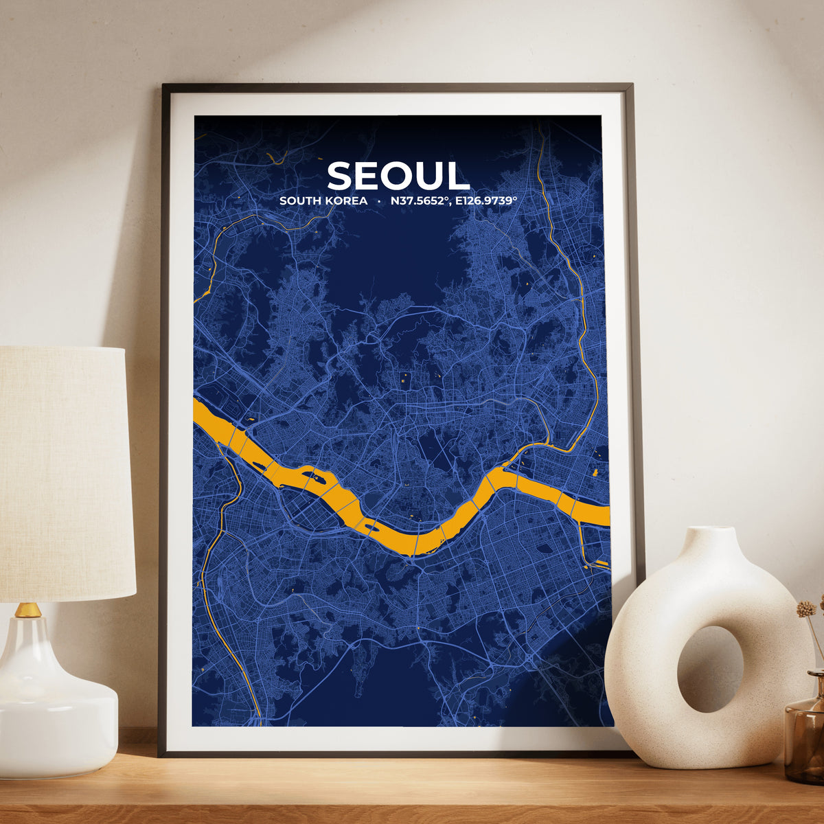 Seoul Ink Map Poster