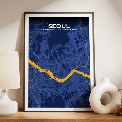 Seoul Ink Map Poster