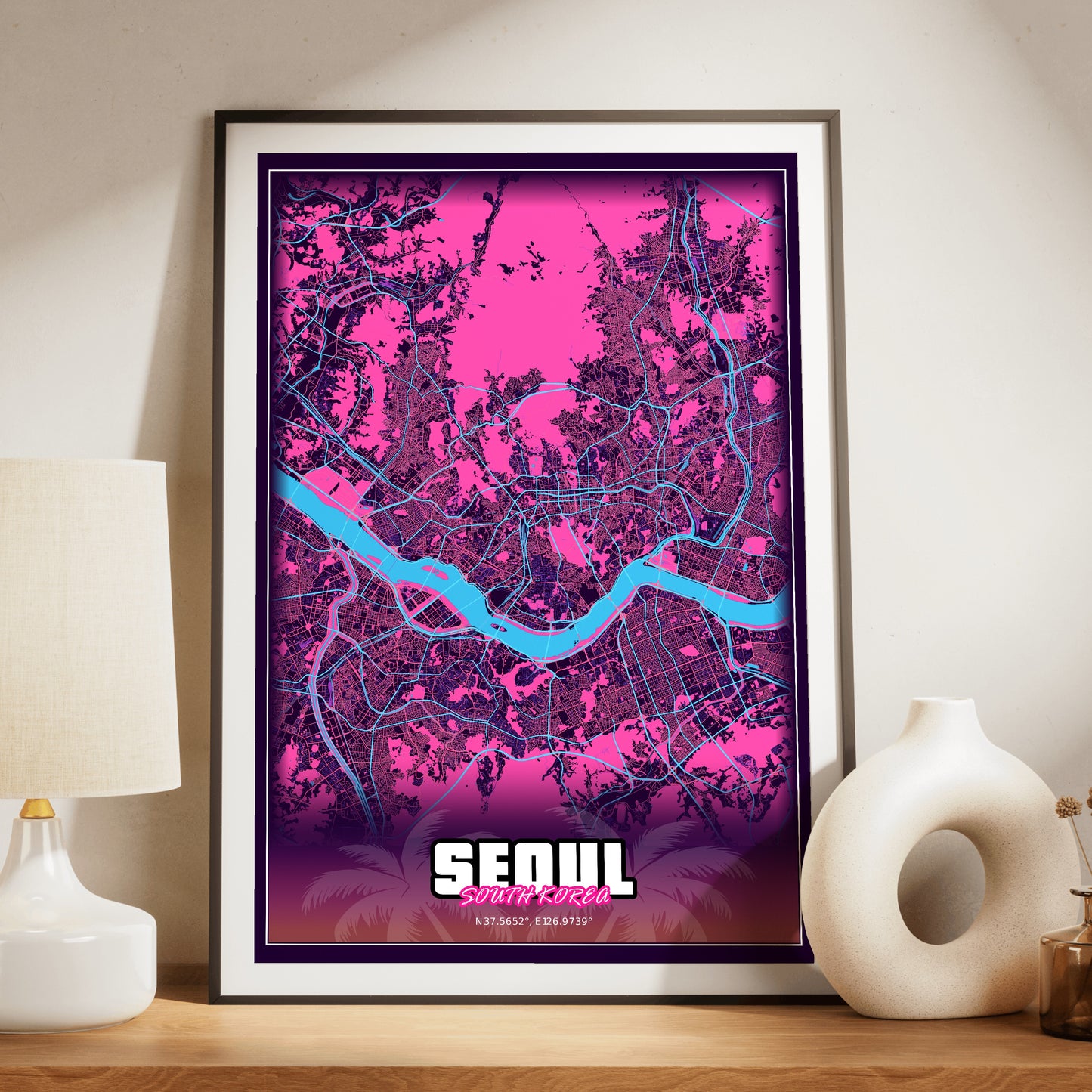 Seoul GTA Map Poster