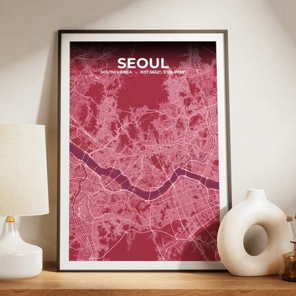Seoul Scarlet Map Poster