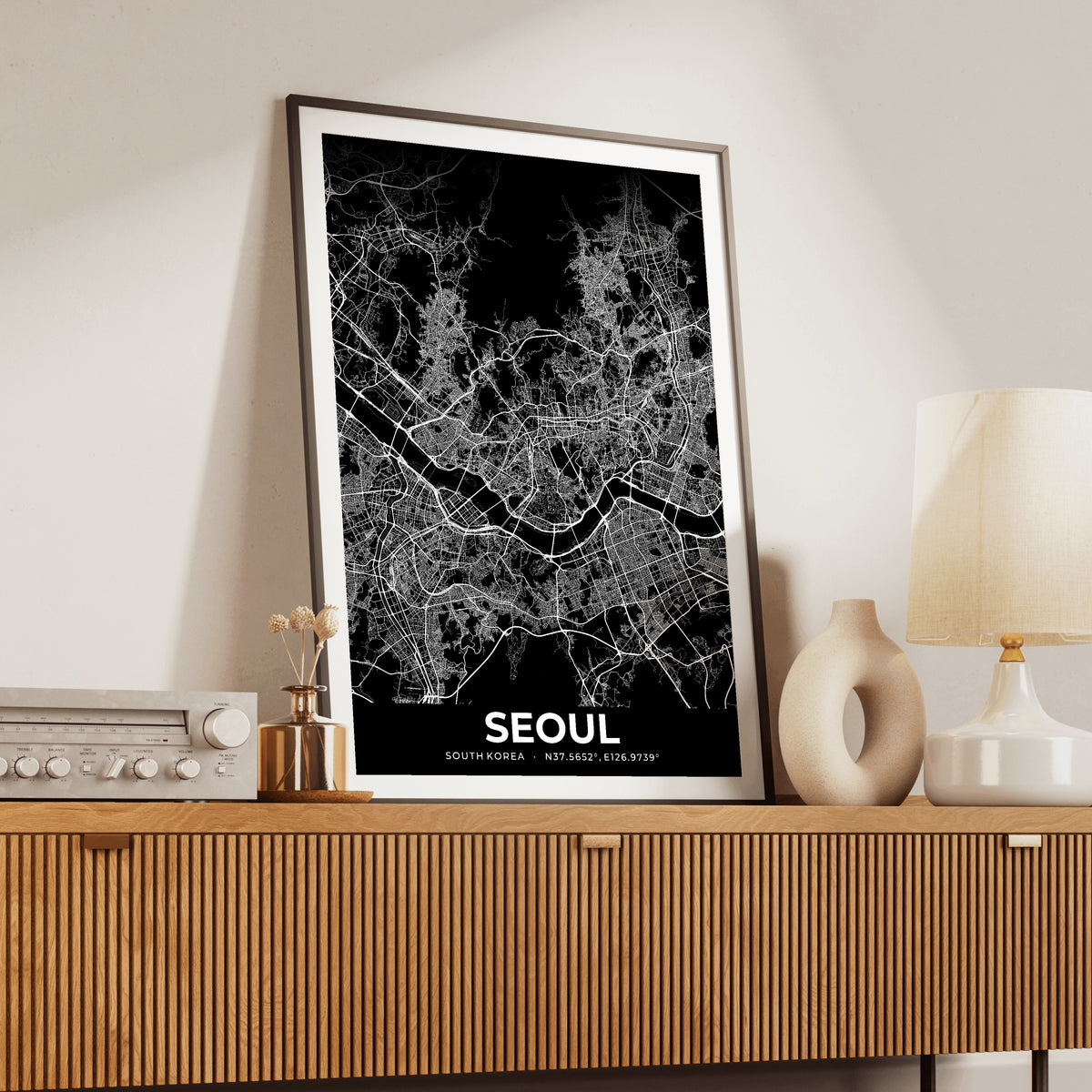 Seoul Elegant Map Poster