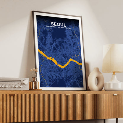Seoul Ink Map Poster