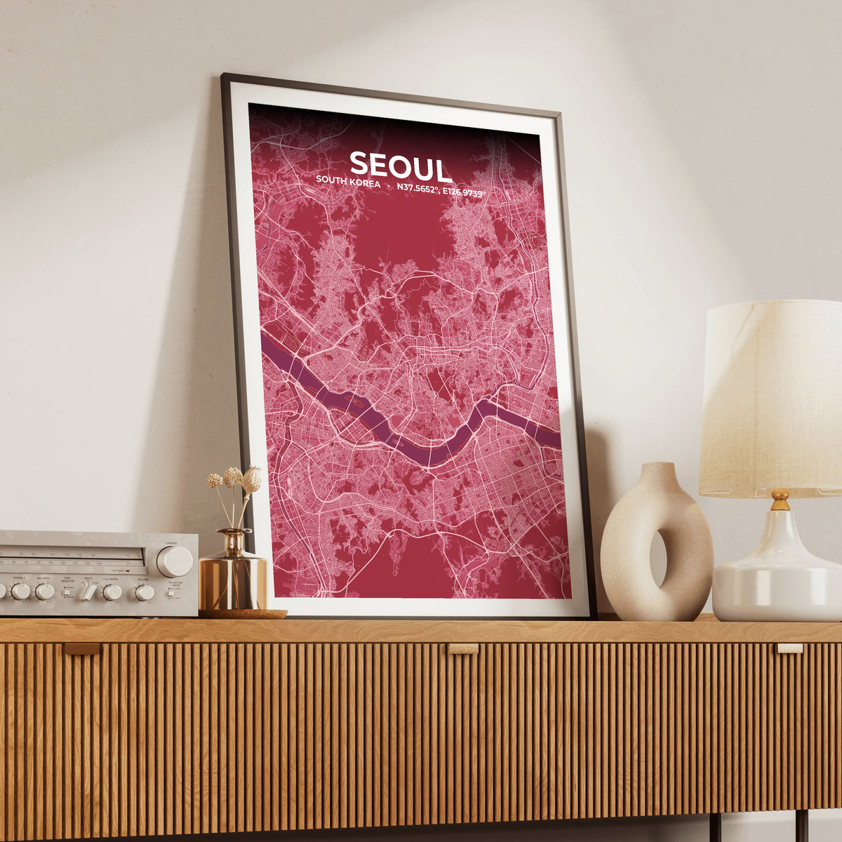 Seoul Scarlet Map Poster