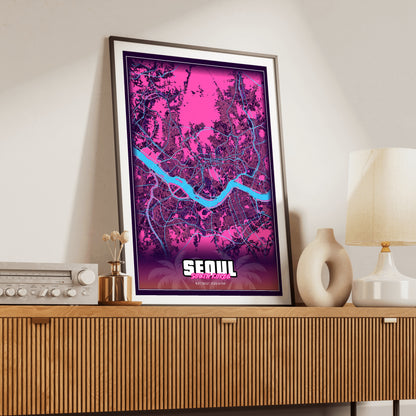 Seoul GTA Map Poster