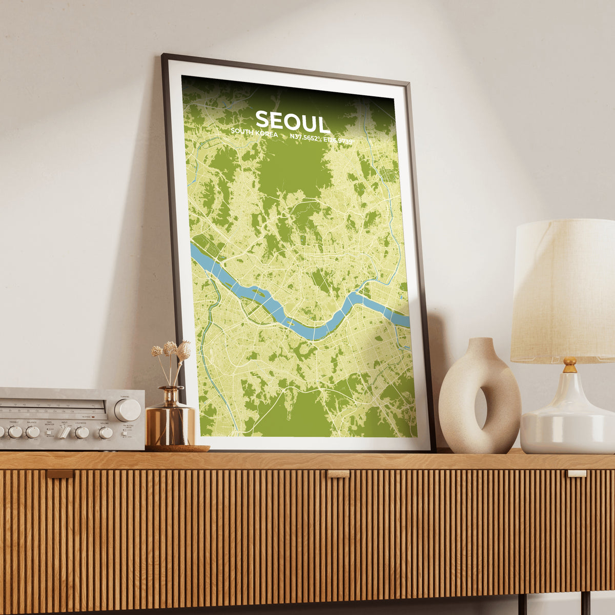 Seoul Fern Map Poster