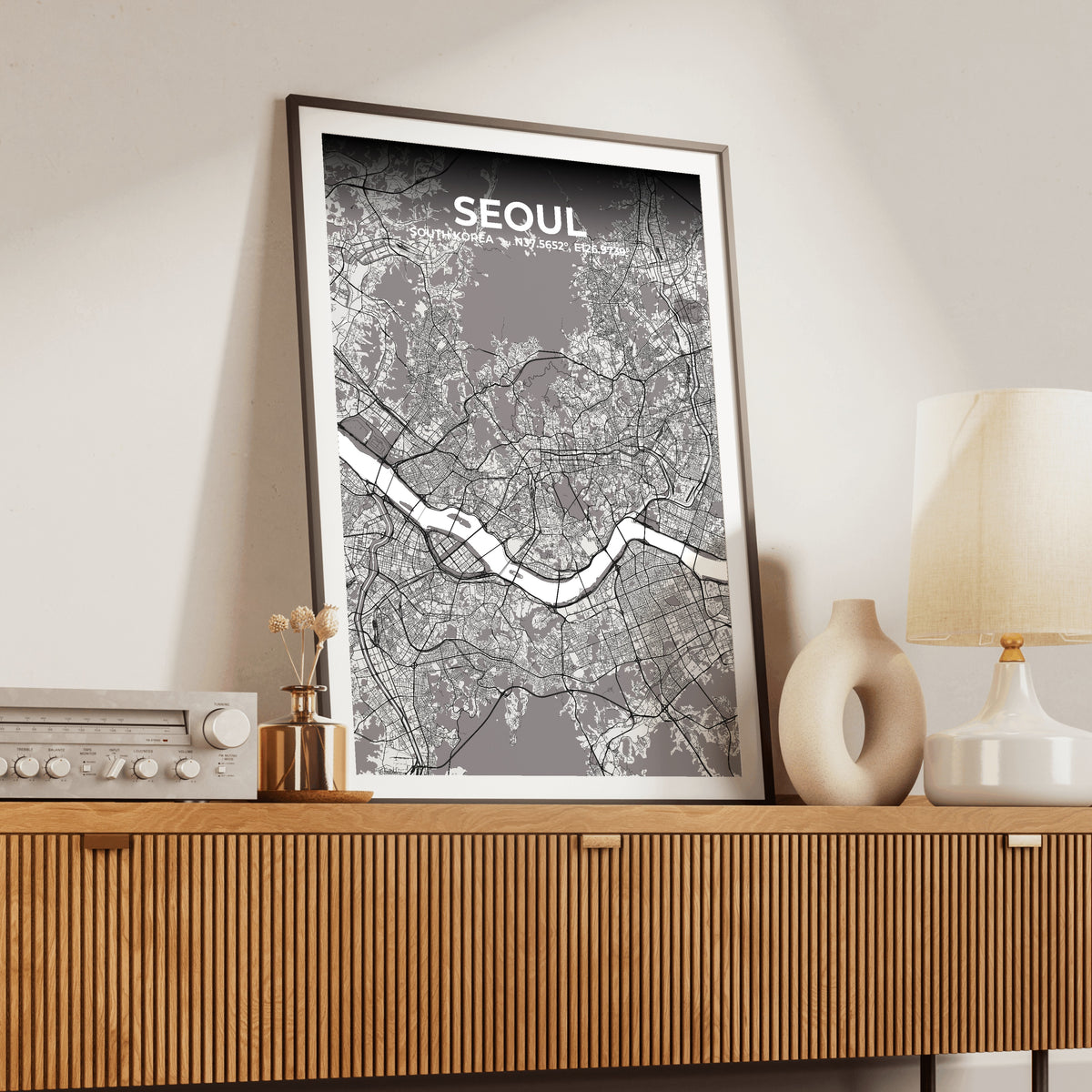 Seoul Ash Map Poster