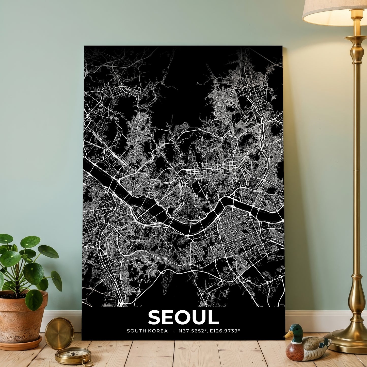 Seoul Elegant Map Poster