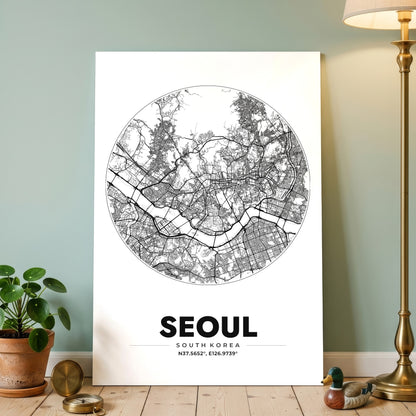 Seoul Spot Map Poster