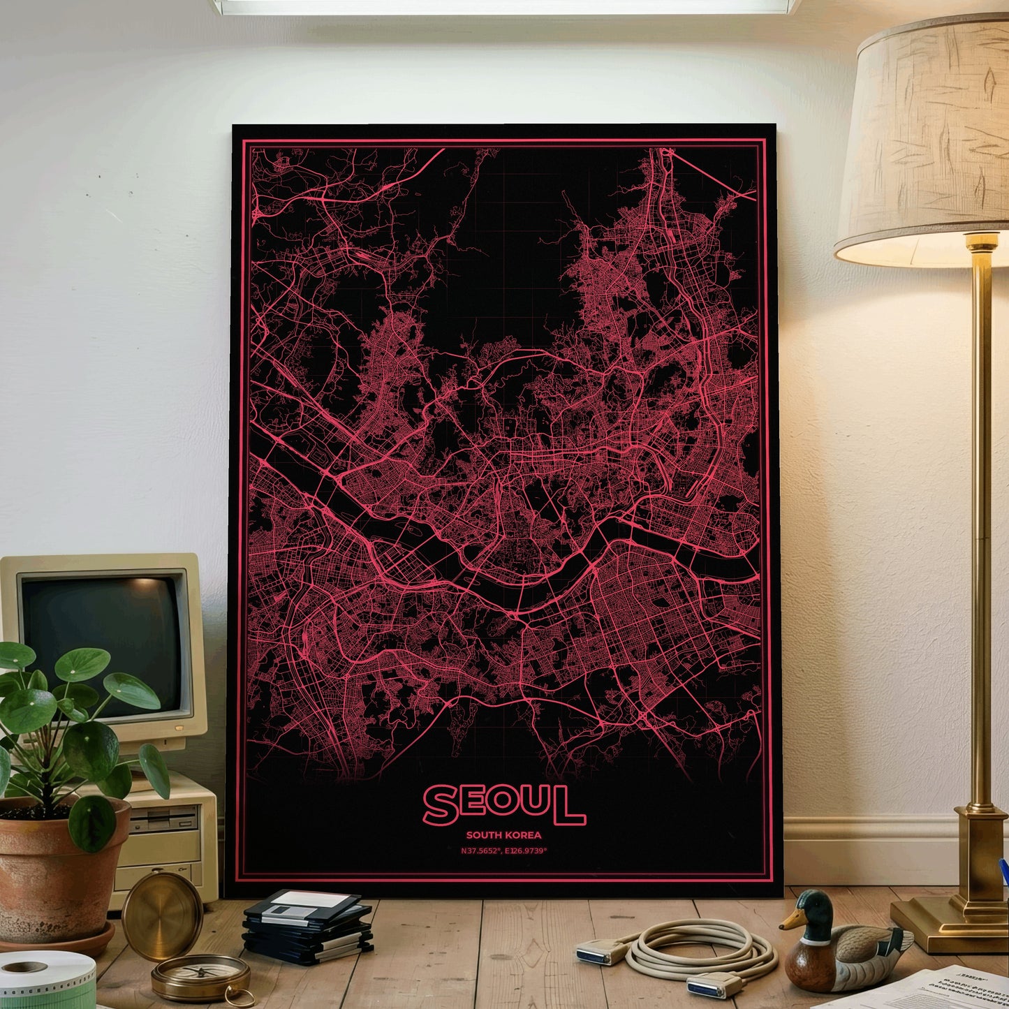 Seoul Phosphor Map Poster - System Alert