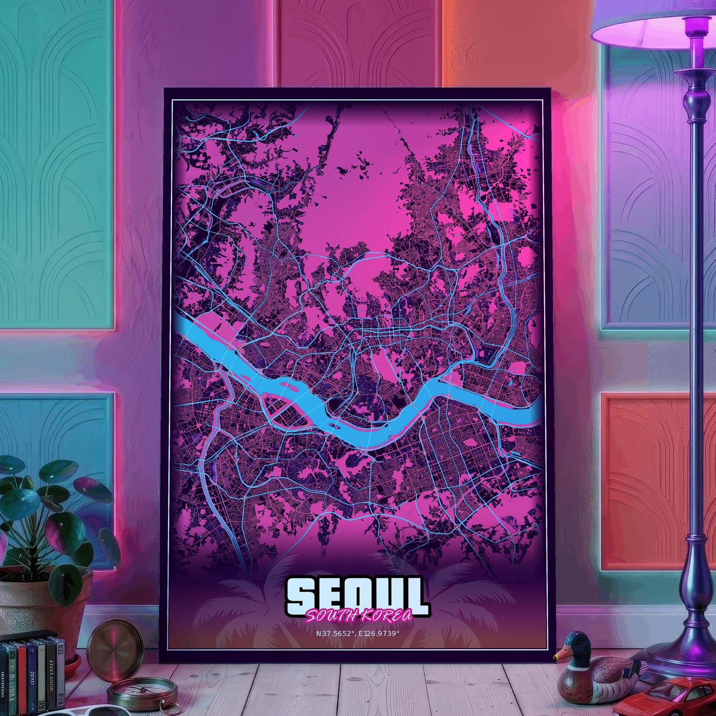 Seoul GTA Map Poster