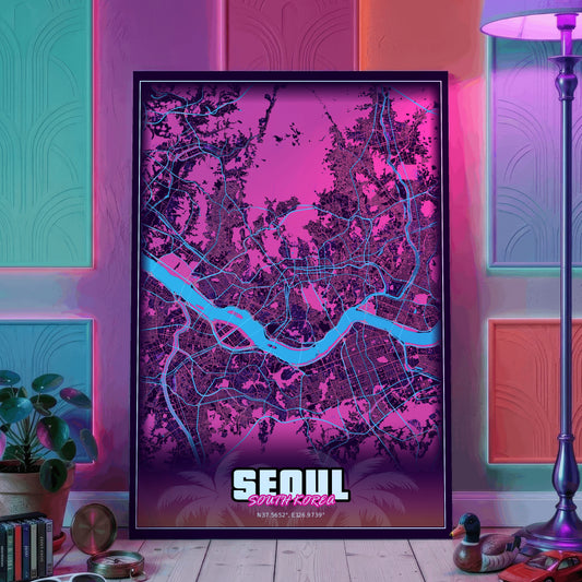 Seoul GTA Map Poster