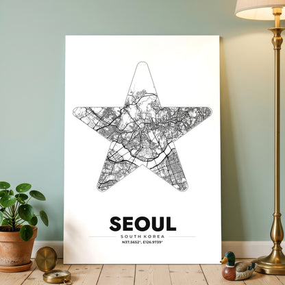 Seoul Star Map Poster