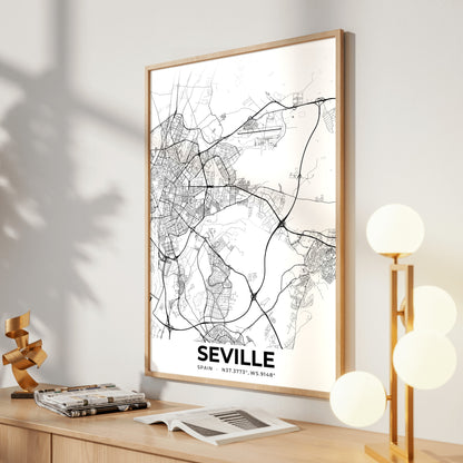 Seville Elegant Map Poster
