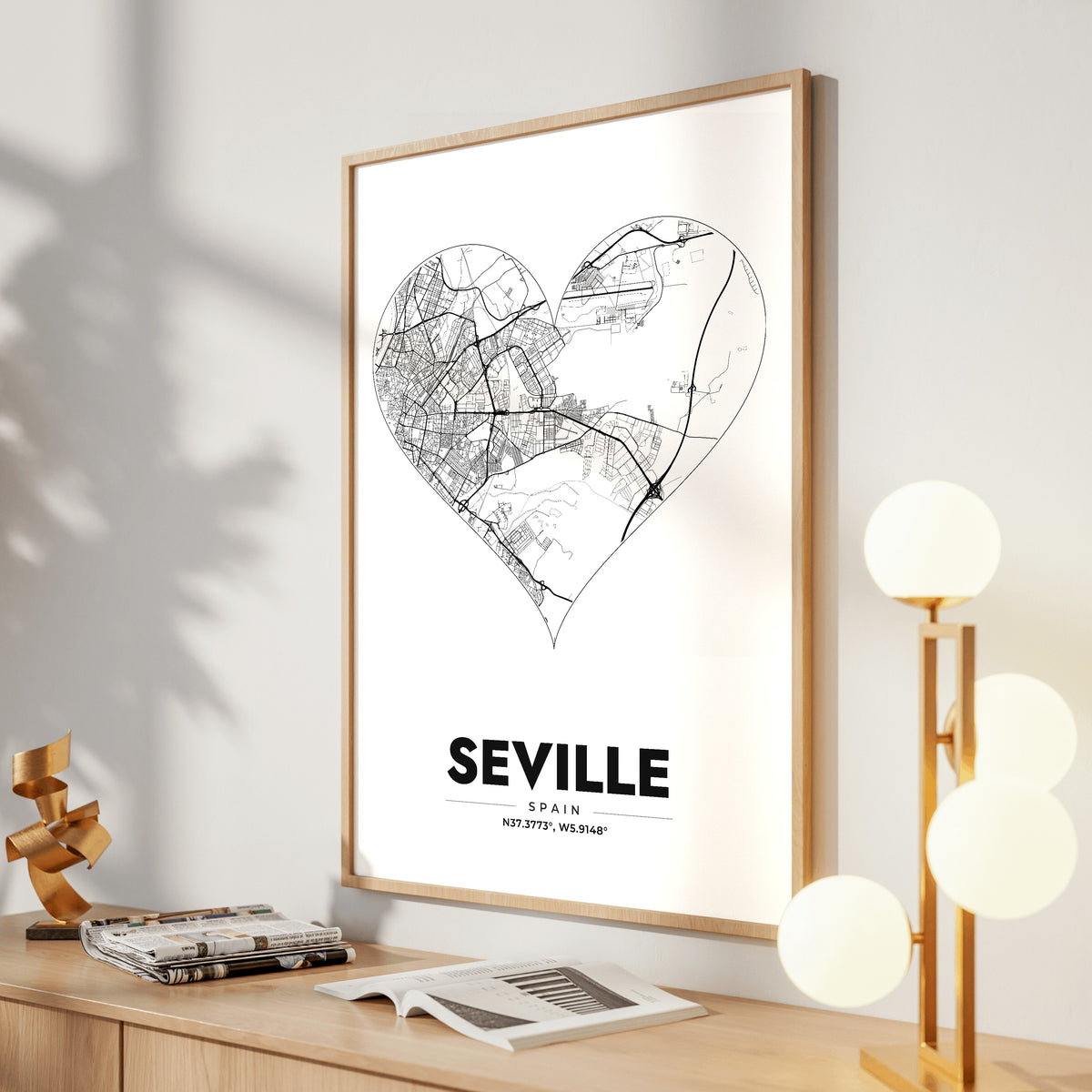 Seville Heart Map Poster