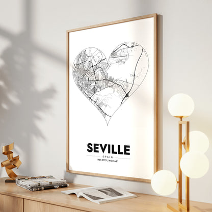 Seville Heart Map Poster