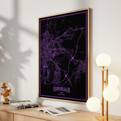 Seville Phosphor Map Poster - EGA Violet