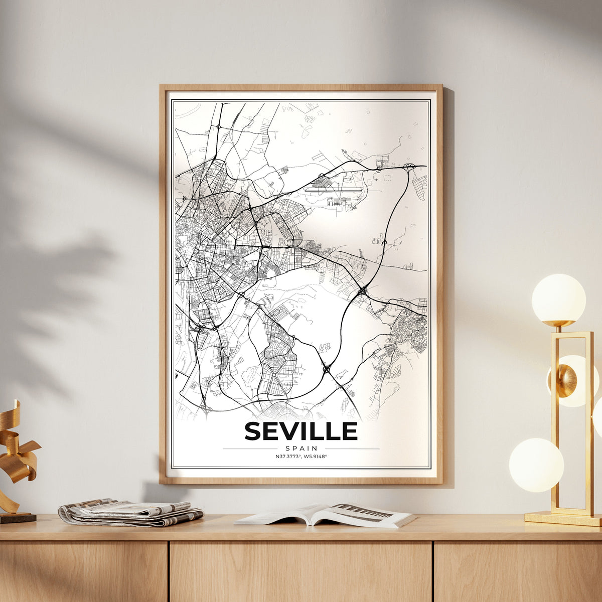 Seville Modern Map Poster