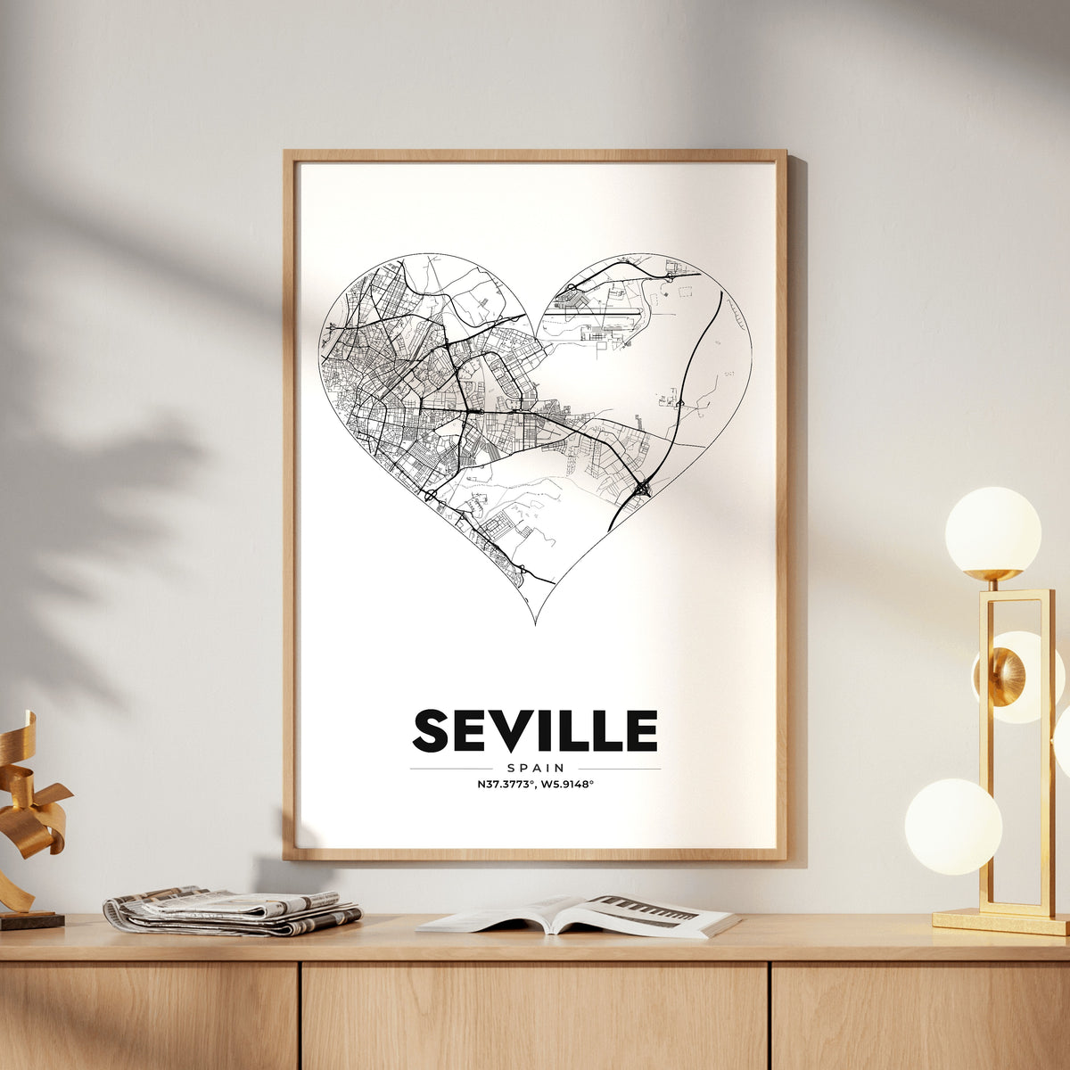 Seville Heart Map Poster