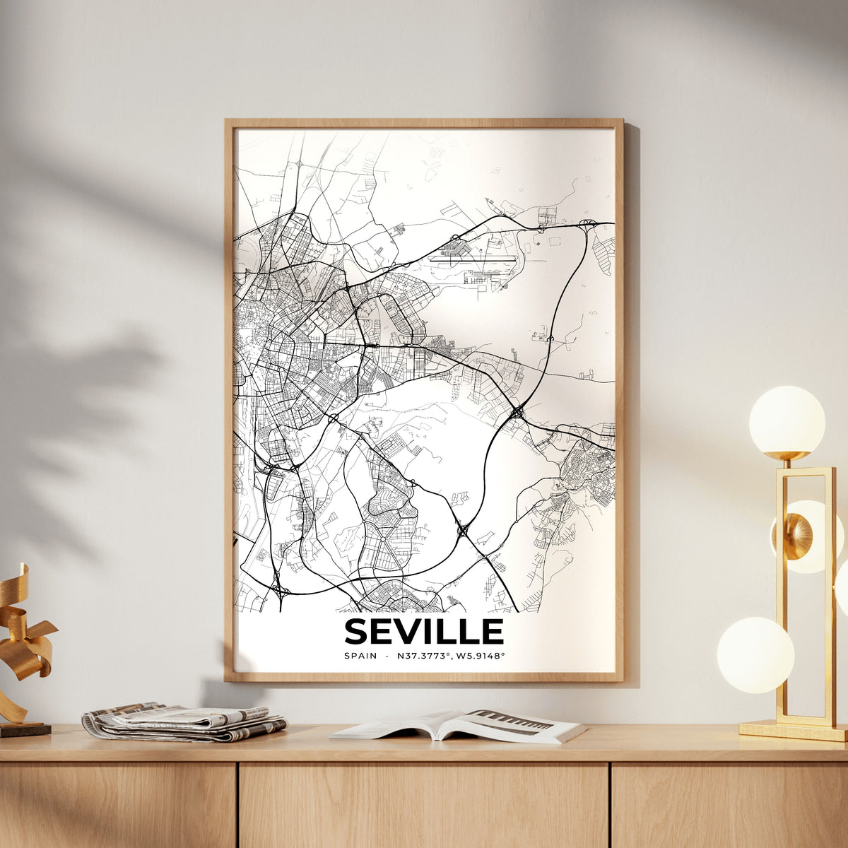 Seville Elegant Map Poster