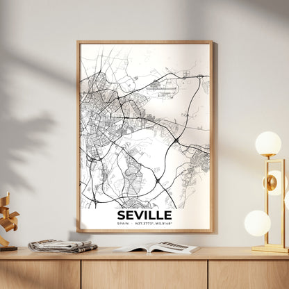 Seville Elegant Map Poster