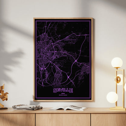 Seville Phosphor Map Poster - EGA Violet
