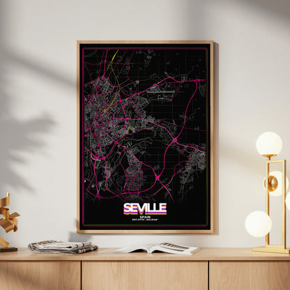 Seville Retro Map Poster