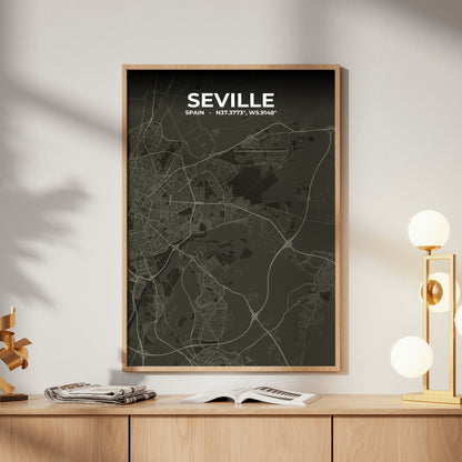 Seville Sable Map Poster