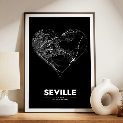 Seville Heart Map Poster