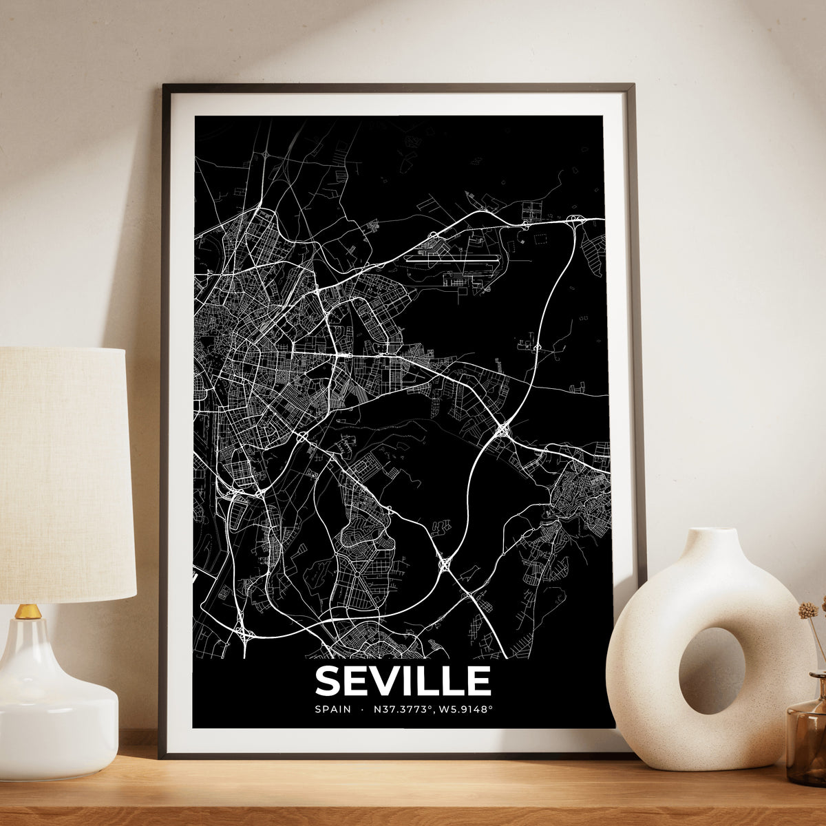 Seville Elegant Map Poster