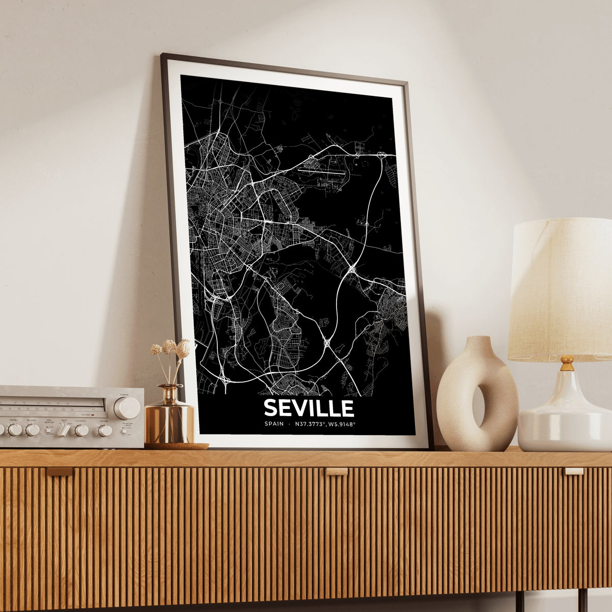 Seville Elegant Map Poster
