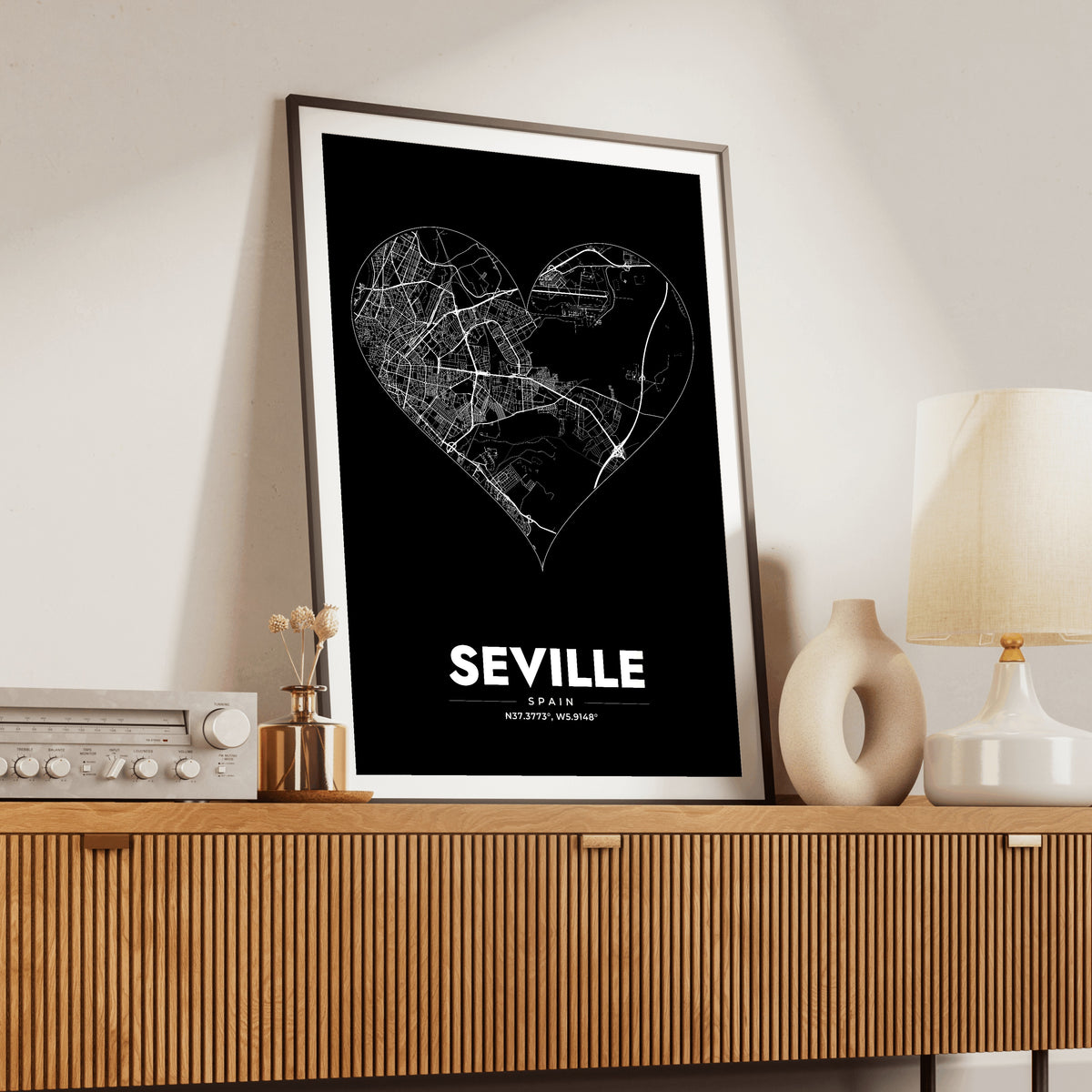 Seville Heart Map Poster