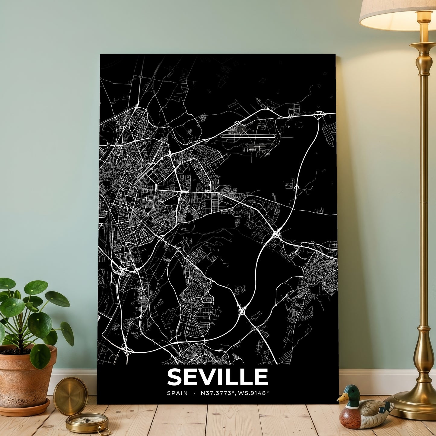 Seville Elegant Map Poster