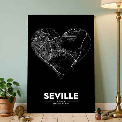 Seville Heart Map Poster