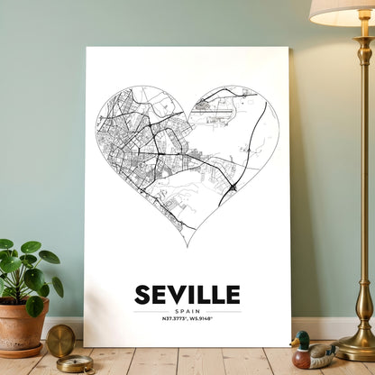 Seville Heart Map Poster