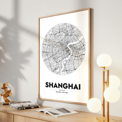 Shanghai Spot Map Poster