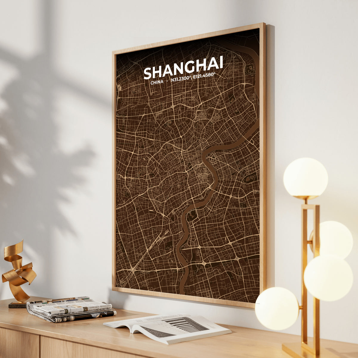 Shanghai Plum Map Poster