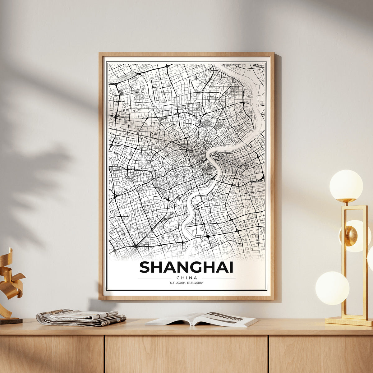 Shanghai Modern Map Poster