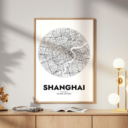 Shanghai Spot Map Poster