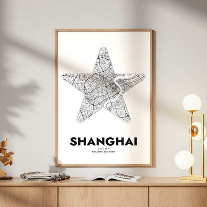 Shanghai Star Map Poster